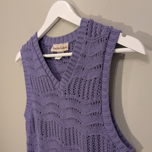 Diane Von Furstenberg Vintage Sweater Vest Current Retro Spring Style - Size S - Picture 3 of 6